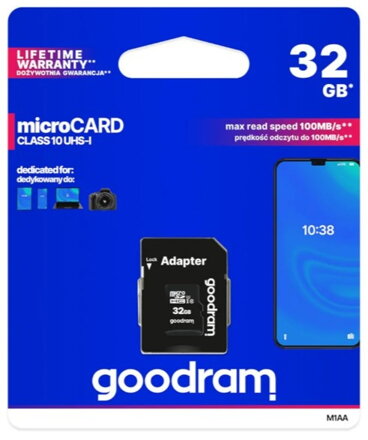 Paměťová 16 GB micro SDHC karta s adaptérem