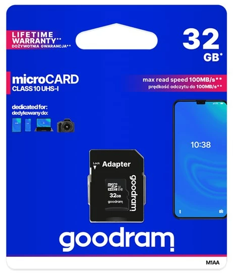 Paměťová 16 GB micro SDHC karta s adaptérem
