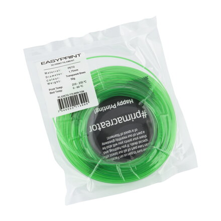 Vzorek PETG EasyPrint - 1,75 mm - 50 g - transparentní zelená