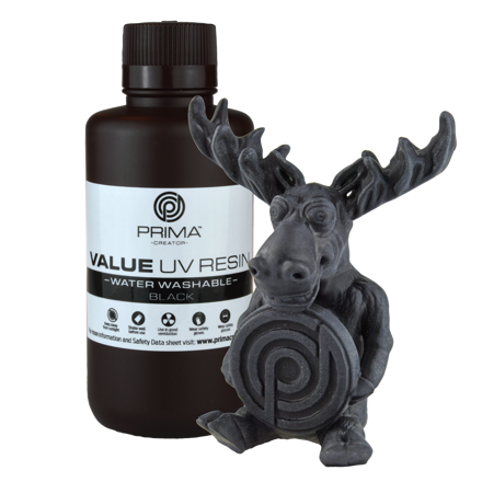 PrimaCreator Value Water Washable UV Resin - 500 ml - Black