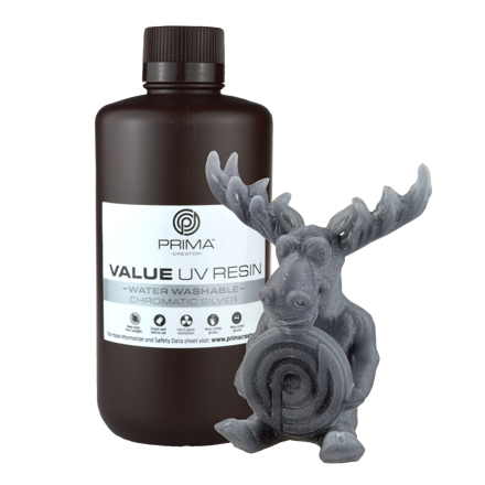 PrimaCreator Value Water Washable UV Resin - 1000 ml - Chromatic Silver