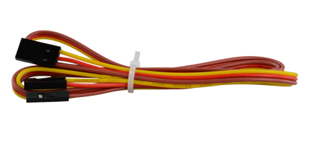 3žilový kabel (hnědá, červená, oranžová), 80cm, s jedním koncem DuPont samice 3pin 2.54mm a druhým koncem 3x DuPont samice 1pin