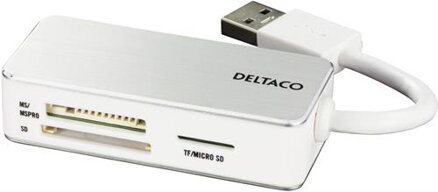 Deltaco USB 3.1 tříslotová čtečka karet