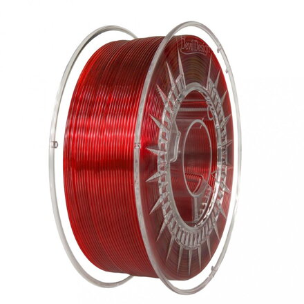 Filament Devil Design PETG RUBÍNOVĚ ČERVENÁ TRANSPARENTNÍ 1,75 mm 1 kg.