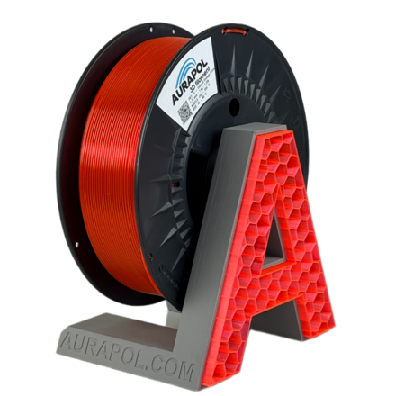Filament AURAPOL PETG STAINED ORANGE GLASS TRANSPARENT 1,75 mm 1 kg.