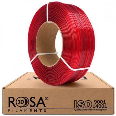 ReFill ROSA3D PETG Standard ČERVENÁ "WINE" TRANSPARENTNÍ 1,75 mm 1 kg