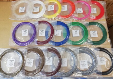 AKCE - Filament COLORFIL PLA SADA VZORKŮ 1,75 mm po cca 30+g od barvy