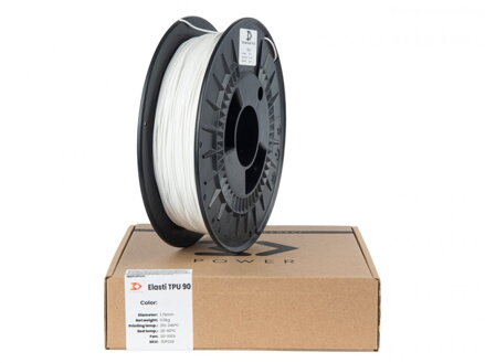 Filament 3D POWER Elasti TPU 90A BÍLÁ 1,75 mm 0,5 kg.