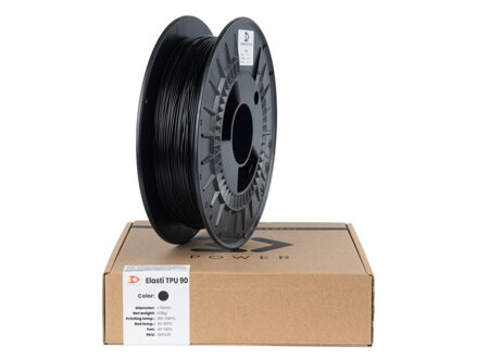 Filament 3D POWER Elasti TPU 90A ČERNÁ 1,75 mm 0,5 kg.