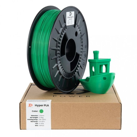 Filament 3D POWER Hyper PLA TRÁVOVĚ ZELENÁ 1,75 mm 0,75 kg.