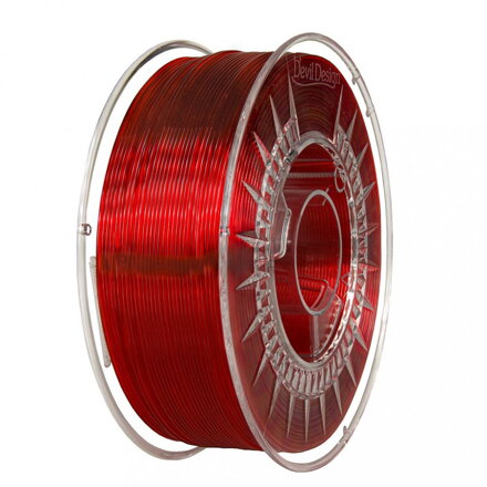 Filament Devil Design PMMA RUBÍNOVĚ ČERVENÁ TRANSPARENTNÍ 1,75 mm 1 kg.