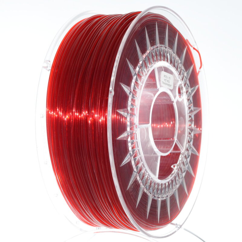 PET-G filament 1,75 mm rubínově červený transp. Devil Design 1 kg