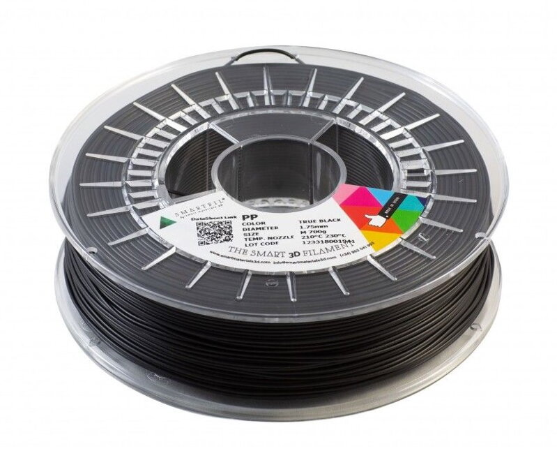 PP filament černý 1,75 mm Smartfil 700 g