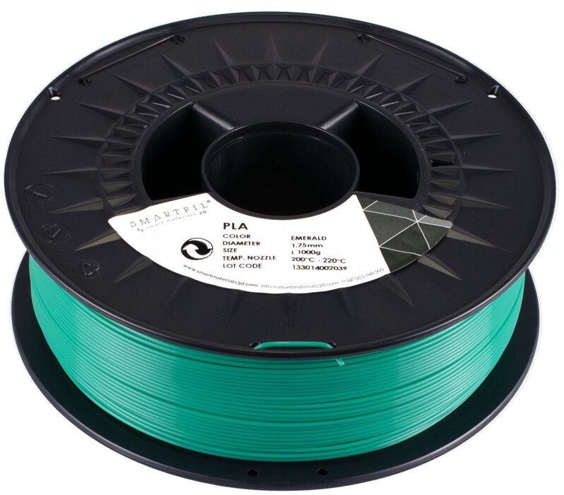 PLA filament smaragdově zelený 1,75 mm Smartfil 1kg