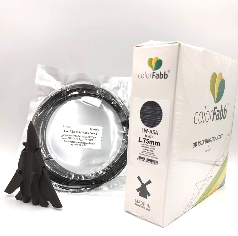 VZOREK 20 METRŮ - LW ASA černý filament 1,75 mm ColorFabb VZOREK 20 METRŮ - LW ASA černý filament 1,75 mm ColorFabb