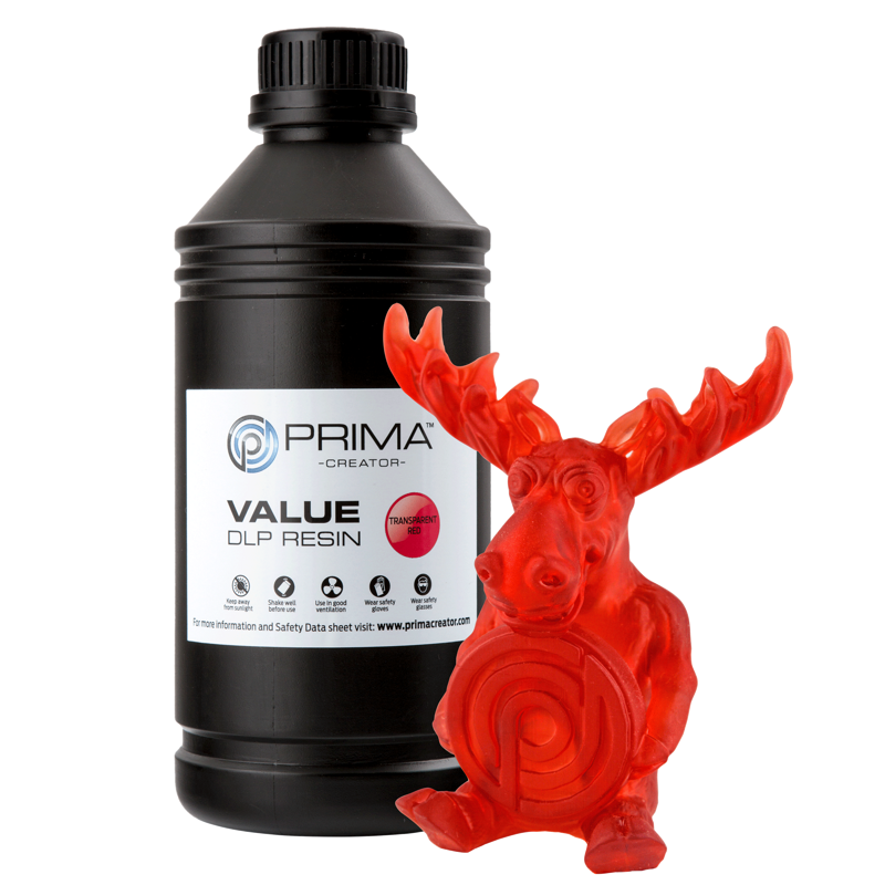 PrimaCreator Value UV / DLP resin - 1000 ml - transparentní červená