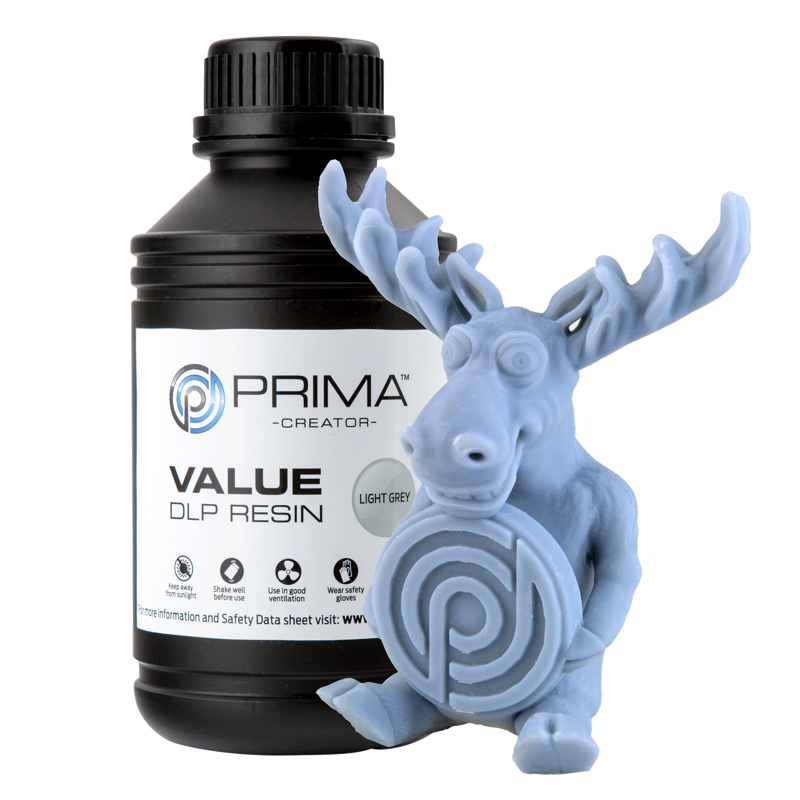 PrimaCreator Value UV / DLP resin - 500 ml - světle šedá