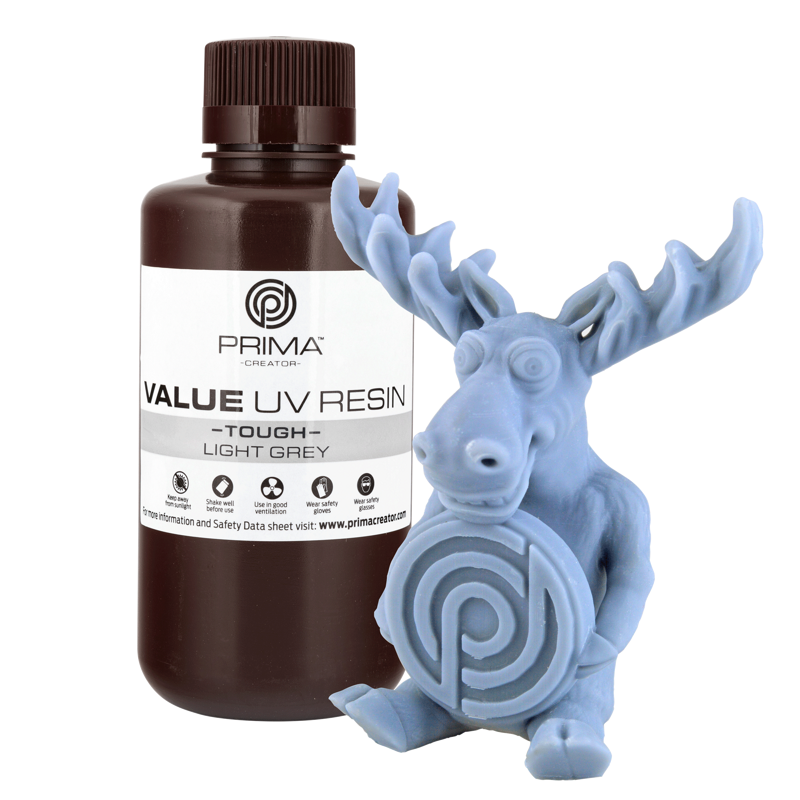 PrimaCreator Value Tough UV Resin (ABS Like) - 500 ml - Light Grey PrimaCreator Value Tough UV Resin (ABS Like) - 500 ml - Light Grey