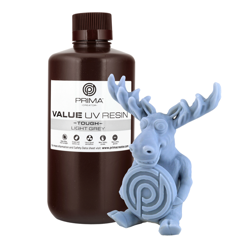 PrimaCreator Value Tough UV Resin (ABS Like) - 1000 ml - Light Grey PrimaCreator Value Tough UV Resin (ABS Like) - 1000 ml - Light Grey
