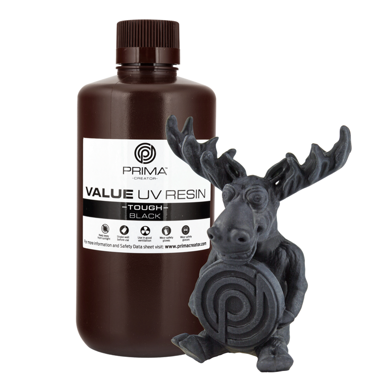 PrimaCreator Value Tough UV Resin (ABS Like) - 1000 ml - Black PrimaCreator Value Tough UV Resin (ABS Like) - 1000 ml - Black
