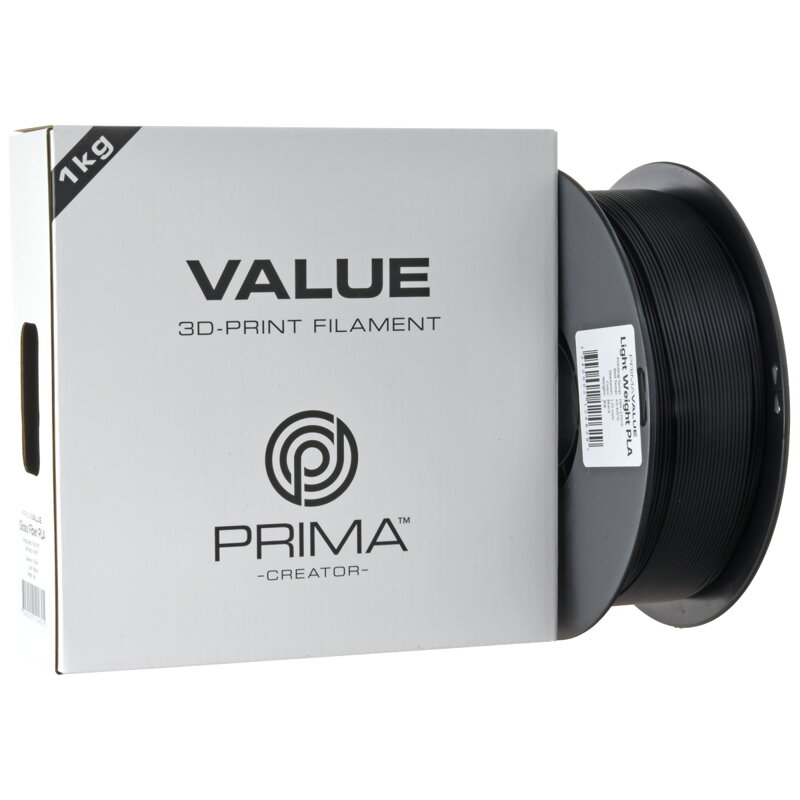 PrimaValue Lehký PLA - Černý - 1,75 mm - 1 kg