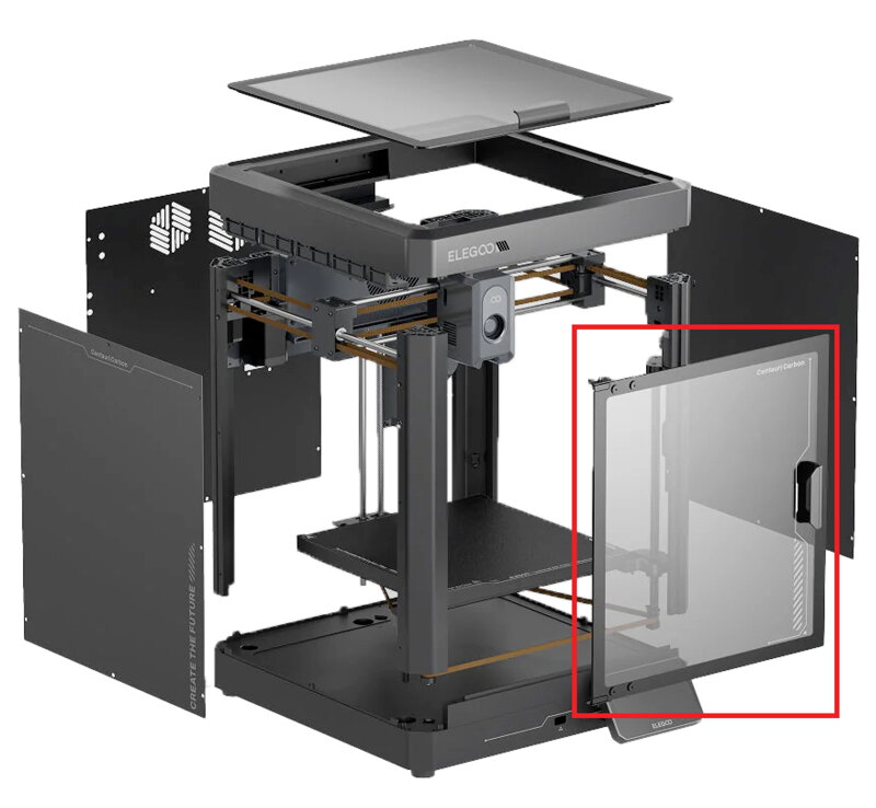 Elegoo Centauri Sestava předního uhlíkovo-skleněného krytu