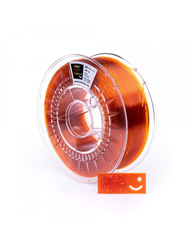 Print With Smile - PET-G - 1,75 mm - Orange Glass - 1 Kg Print With Smile - PET-G - 1,75 mm - Orange Glass - 1 Kg