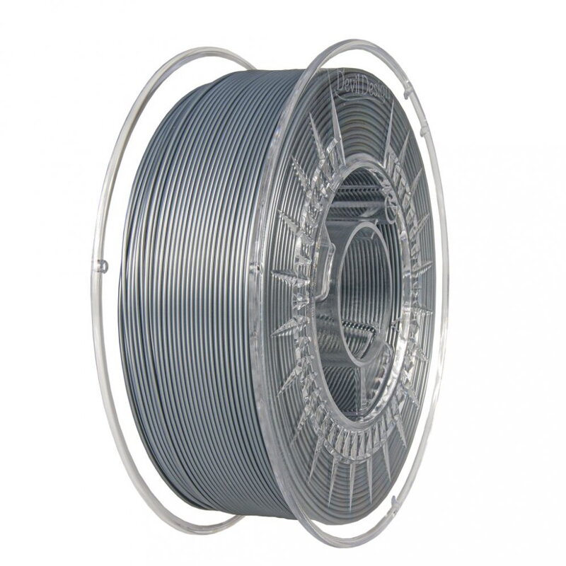 Filament Devil Design PETG STŘÍBRNÁ 1,75 mm 1 kg. Filament Devil Design PETG STŘÍBRNÁ 1,75 mm 1 kg.