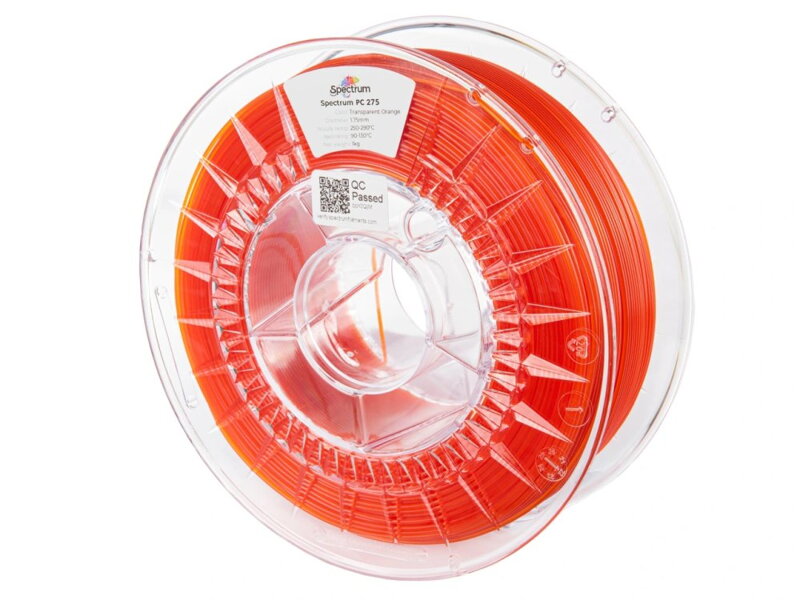 Filament SPECTRUM PC 275 ORANŽOVÁ TRANSPARENTNÍ 1,75 mm 1 kg